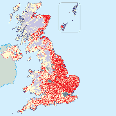 UK cereals industry map (distribution of cereal farms 2012)
